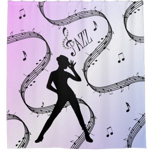 Jazz Dance Light Lila Music Duschvorhang (Vorderseite)