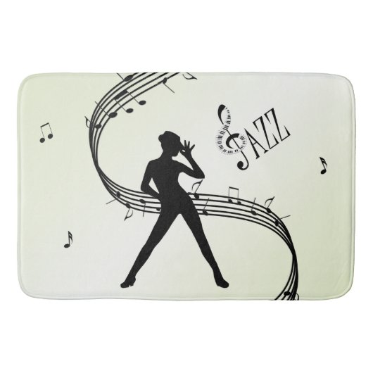 Jazz Dance Light Olive Music Badematte (Vorderseite)