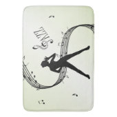 Jazz Dance Light Olive Music Badematte (Vorderseite Vertikal)