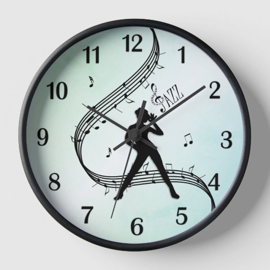 Jazz Dance Mint Black Numbers Uhr (Vorderseite)