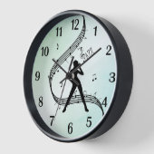 Jazz Dance Mint Black Numbers Uhr (Winkel)