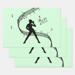 Jazz Dance Mint Music Geschenkpapier Set