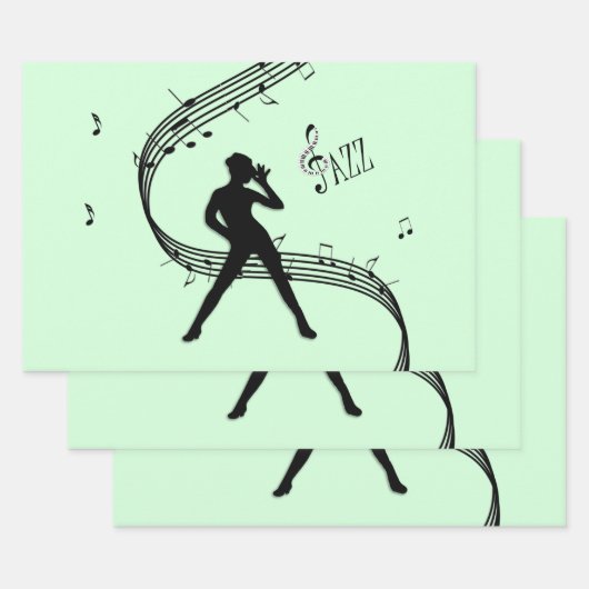 Jazz Dance Mint Music Geschenkpapier Set (Set)