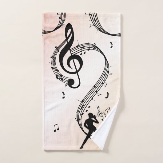 Jazz Dance Peachy Music Badhandtuch Set (Handtuch)
