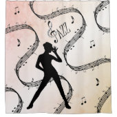 Jazz Dance Peachy Music Duschvorhang (Vorderseite)