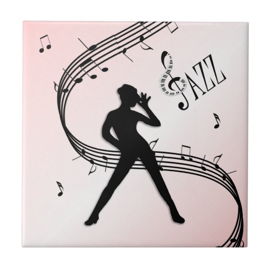 Jazz Dance Pink Keramik Tile Fliese (Vorderseite)