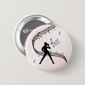 Jazz Dance Pink Music Button (Vorne & Hinten)