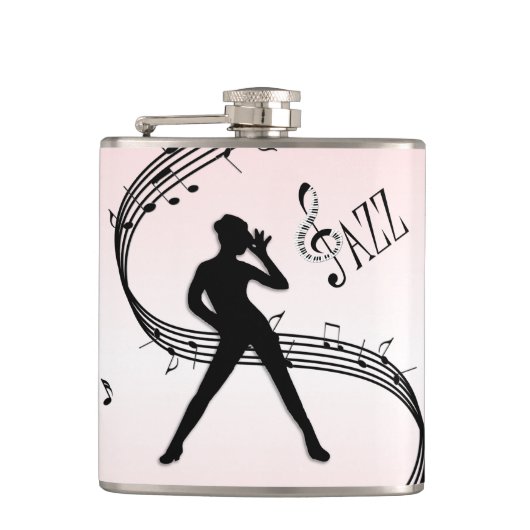 Jazz Dance Pink Music Flask Flachmann (Vorderseite)
