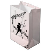 Jazz Dance Pink Music Mittlere Geschenktüte (Vorderseite Schrägansicht)