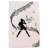 Jazz Dance Pink Music Mittlere Geschenktüte (Vorderseite)