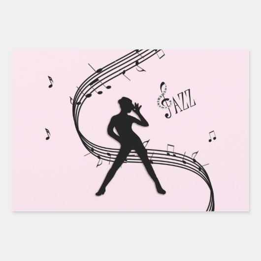 Jazz Dance Pink Music Wrapping Paper Sheets Geschenkpapier Set (Vorderseite 2)