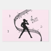 Jazz Dance Pink Music Wrapping Paper Sheets Geschenkpapier Set (Vorderseite 3)