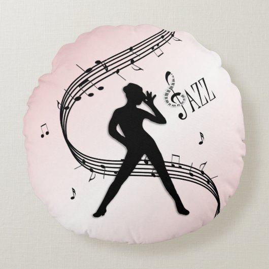 Jazz Dance Pink Round Kissen (Vorderseite)
