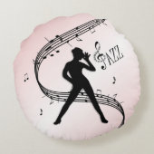 Jazz Dance Pink Round Kissen (Rückseite)