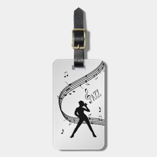 Jazz Dance Silver Gepäckanhänger (Vorderseite vertikal)
