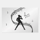 Jazz Dance Silver Music Geschenkpapier Set (Vorderseite 3)