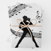 Jazz Dance Silver Music Geschenkpapier Set (Beispiel)