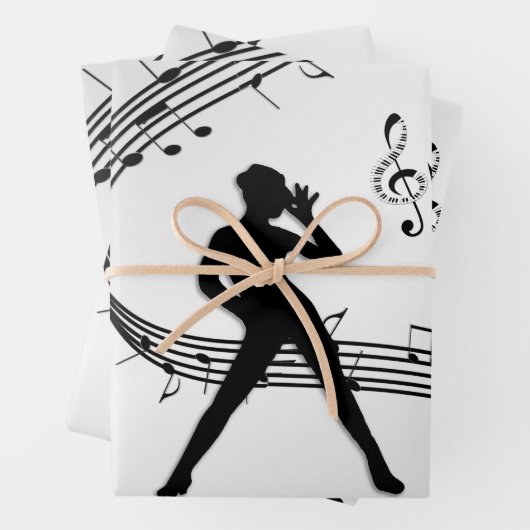 Jazz Dance Silver Music Geschenkpapier Set (Beispiel)