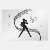Jazz Dance Silver Music Geschenkpapier Set (Vorderseite)