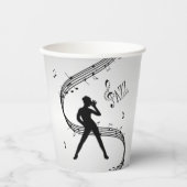 Jazz Dance Silver Music Paper Cups Pappbecher (Vorderseite)