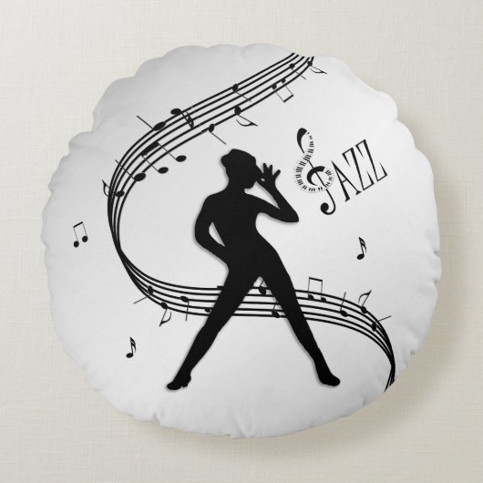 Jazz Dance Silver Rundes Kissen (Vorderseite)