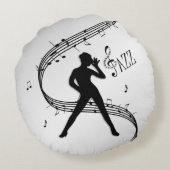 Jazz Dance Silver Rundes Kissen (Rückseite)