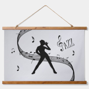 Jazz Dance Silver Wandteppich Mit Holzrahmen