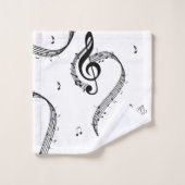 Jazz Dance White Music Badehandtuch Set (Waschlappen)
