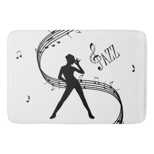 Jazz Dance White Music Bath Mat Badematte (Vorderseite)