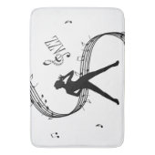 Jazz Dance White Music Bath Mat Badematte (Vorderseite Vertikal)