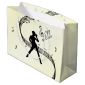 Jazz Dance Yellow Music Große Geschenktüte (Rückseite Schrägansicht)