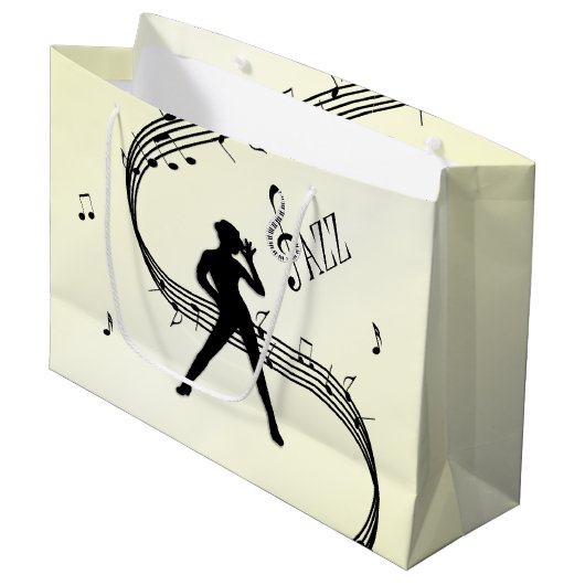 Jazz Dance Yellow Music Große Geschenktüte (Vorderseite Schrägansicht)