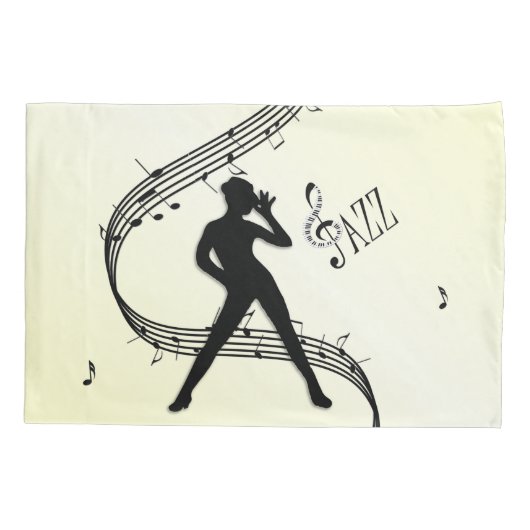 Jazz Dance Yellow Music Kissenbezug (Rückseite)