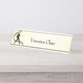 Jazz Dance Yellow Music Schreibtischnamensplakette (Vorderseite )