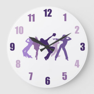 Jazz Dancers Illustration Große Wanduhr