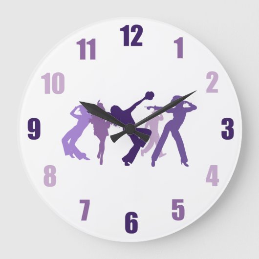Jazz Dancers Illustration Große Wanduhr (Vorderseite)
