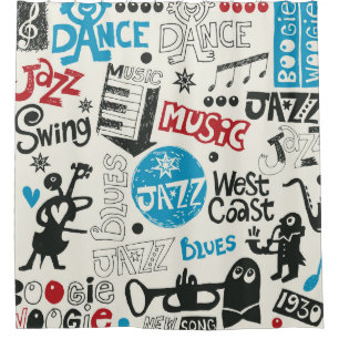 Jazz Doodle: Eclectic Music Mix Duschvorhang