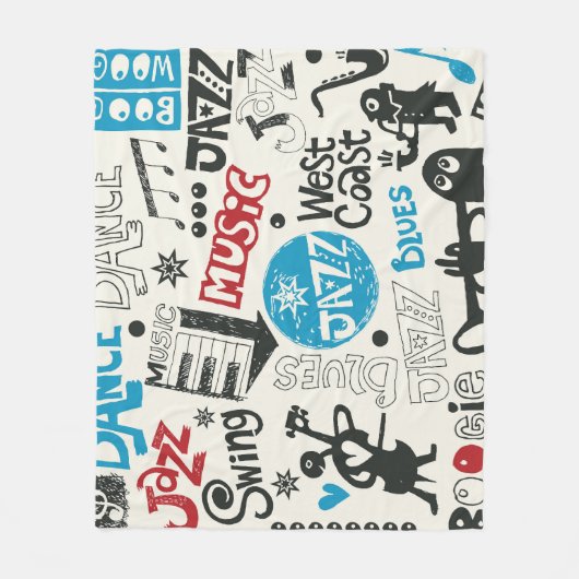 Jazz Doodle: Eclectic Music Mix Fleecedecke (Vorderseite)