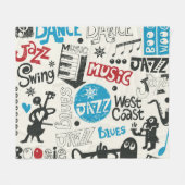 Jazz Doodle: Eclectic Music Mix Fleecedecke (Vorderseite (Horizontal))