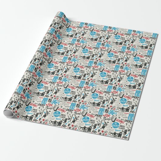 Jazz Doodle: Eclectic Music Mix Geschenkpapier (Ungerollt)