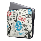 Jazz Doodle: Eclectic Music Mix Laptopschutzhülle (Vorderseite Links)