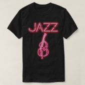 Jazz Double Bass Neon Design 1 T-Shirt (Design vorne)