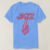 Jazz Double Bass Neon Design T-Shirt (Design vorne)