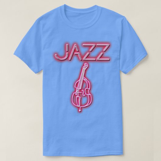 Jazz Double Bass Neon Design T-Shirt (Design vorne)