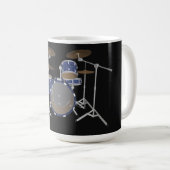 Jazz Drum Kit: Custom Blue Drums Set: Tasse (VorderseiteRechts)