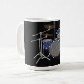 Jazz Drum Kit: Custom Blue Drums Set: Tasse (Vorderseite Links)