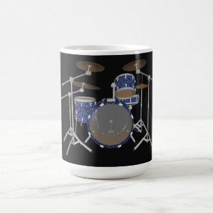 Jazz Drum Kit: Custom Blue Drums Set: Tasse