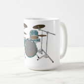 Jazz Drum Kit: Custom Green Drums Set: Kaffee Tass Kaffeetasse (VorderseiteRechts)