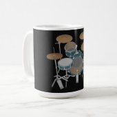 Jazz Drum Kit: Custom Green Drums Set: Tasse (Vorderseite Links)