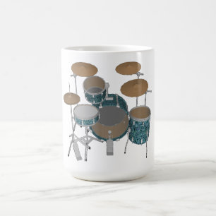 Jazz Drum Kit: Custom Green Drums Set: Tasse
